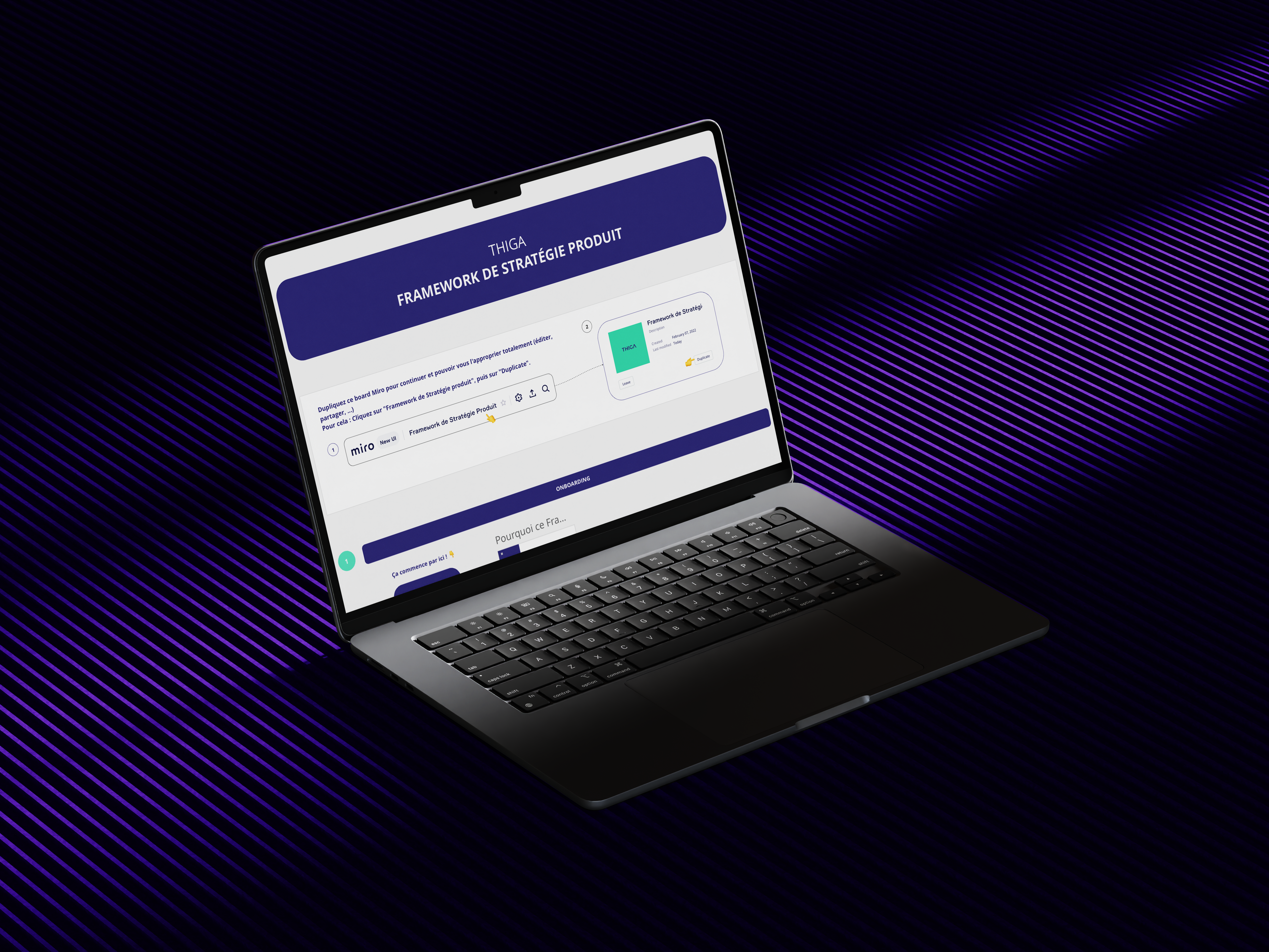 Framework Product Strategy de Thiga - Mockup